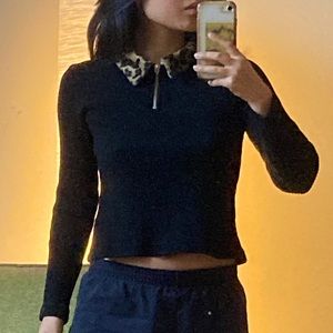 Cheetah collar y2k sweater